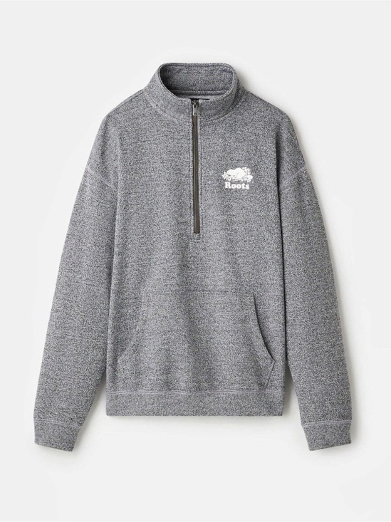 Roots Tops - Roots Organic Cooper Relaxed Quarter Zip Stein S